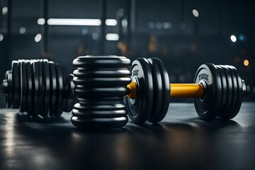 dumbbell weights on the floor