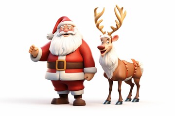 Christmas Santa Claus giving presents 3d illustration