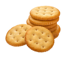 Round cracker isolated on white background , full depth of field