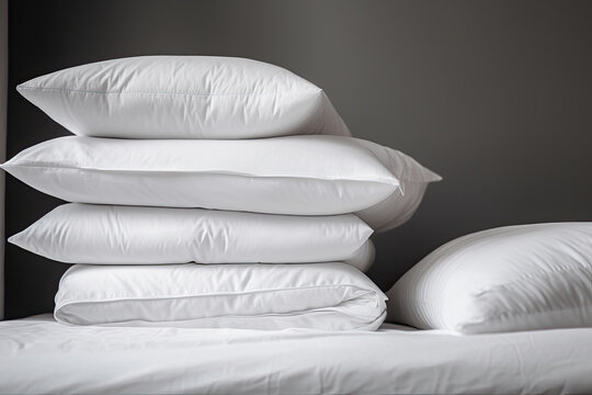 A soft white pillow, comfortable bedding and fluffy pillow create a cozy and clean bedroom atmosphere.