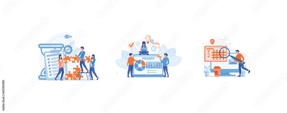Poster project management. workflow organization. marketing analysis and development. project tracking . se