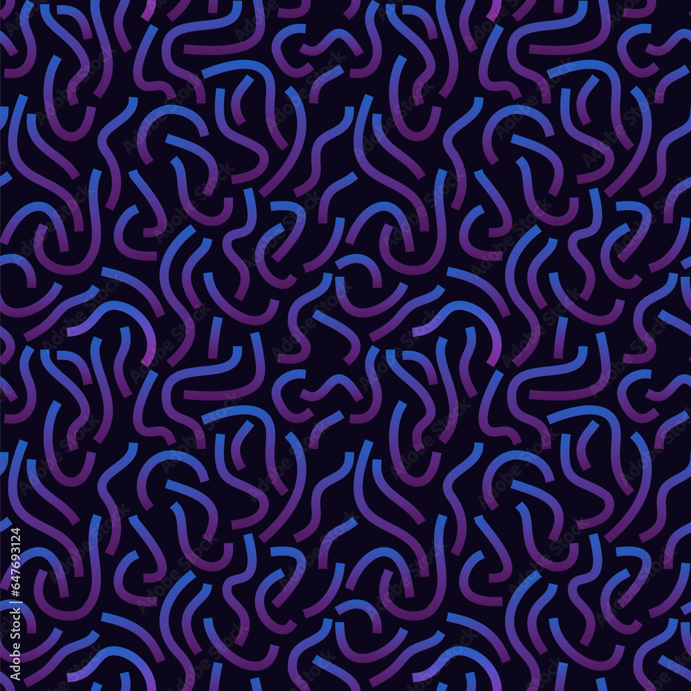 Poster Purple and blue gradient curved lines isolated on white background. Transparent Bold Squiggles.