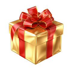 Obraz premium 豪華な金のプレゼントBOX 単体 抜き画像 AI画像