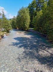 Fototapeta na wymiar clear water streaming in the creek 