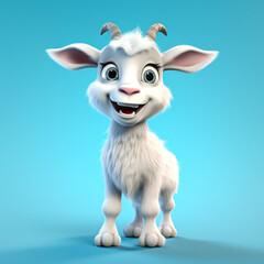 Obraz na płótnie Canvas 3d cute cartoon goat realistic 3d animal