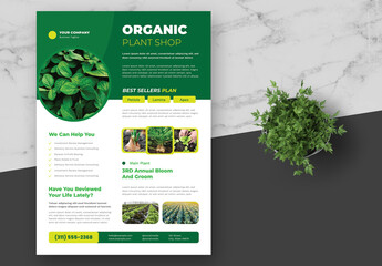 Green and lime Organic Plant Shop Flyer