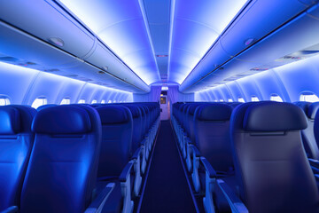 Fototapeta premium Luxury Air Travel: Rows of Empty, Inviting Seats