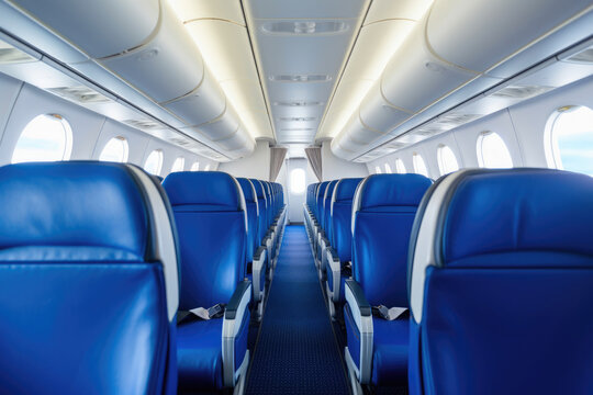 Airplane Serenity: Empty Seats in Contemporary Setting