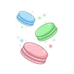 Different flavors macarons vector design