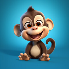 3d cute cartoon monkey realistic 3d animal 