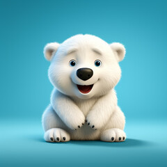 3d cute cartoon polar bear realistic 3d animal 