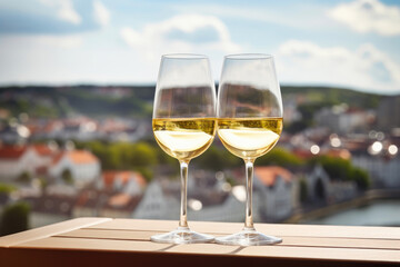 Tranquil Townscape: Wine for Relaxation
