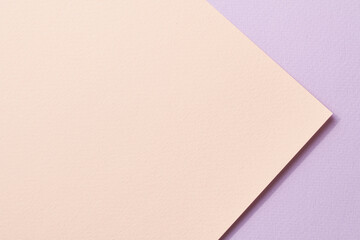 Rough kraft paper background, paper texture lilac beige colors. Mockup with copy space for text.