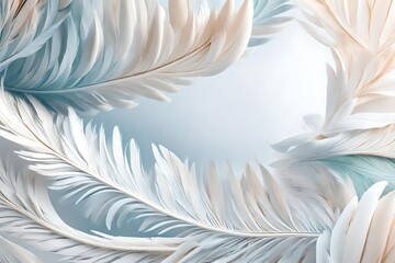 white feathers background generated by AI technology