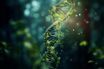 Green DNA, Sustainable Abstract Design - obrazy, fototapety, plakaty