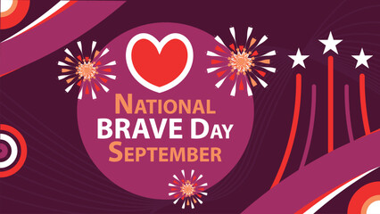 National BRAVE Day vector banner design. National BRAVE Day Day modern minimal graphic poster illustration.