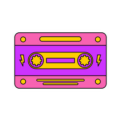 Cassette Retro Flat Illustration