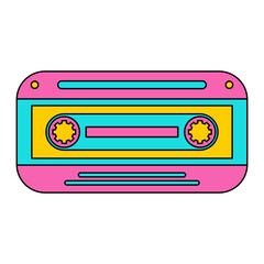 Cassette Retro Flat Illustration