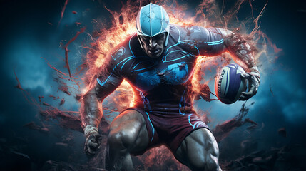 Rugby energia do esporte  - obrazy, fototapety, plakaty