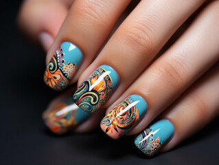 Photo of Fingernails or nail art: Close-up shots of fingernails or nail art reveal the intricate designs