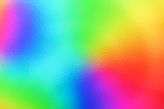 Multicolored Abstract Foil Texture Hologram background. Colorful gradient. Bright color texture. Neon colors. Metallic abstract background. Vibrant metal effect foil. Multicolor backdrop