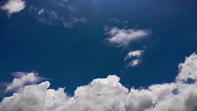 Time-lapse video of sky and white clouds taken