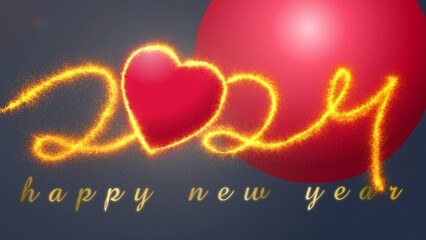 2024 new year greeting cards with lights and hearts
