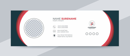 Email signature design or email footer and personal social media cover template