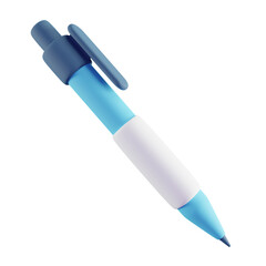 3D Illustration of Blue and White Pen