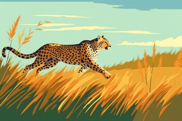 cartoon leopard running