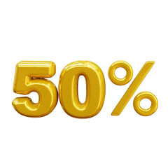 Discount 50 Percent 3d Icon Illustrations