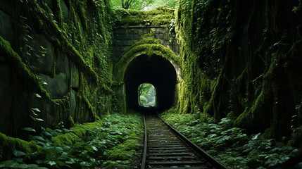 túnel com trepadeira ao redor
