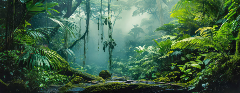 Nebel im Regenwald, Generiert mit KI