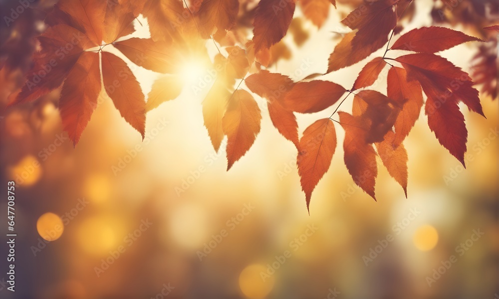 Poster abstract autumn foliage bokeh backdrop