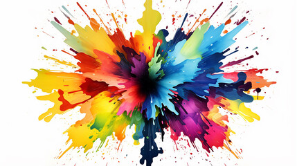 Inkblot Painting With Rainbow Colors