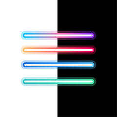 Obraz premium Set of colorful neon strokes editable template