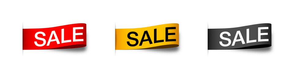 Sale sticker. Ribbon Sale badges, price tags. Vector illustration
