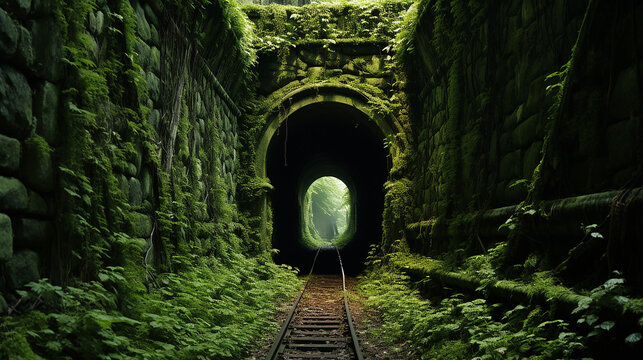 túnel com trepadeira ao redor