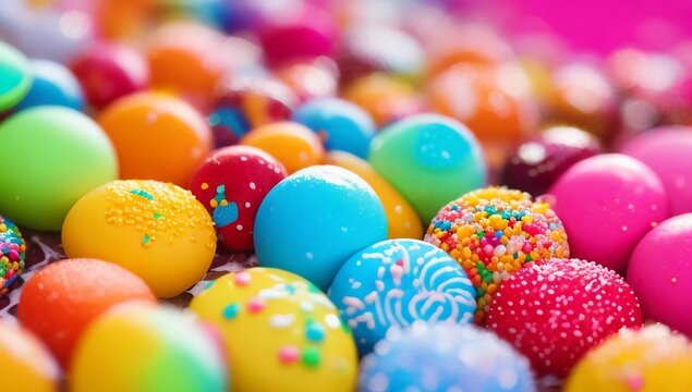 La Magia de los Smarties: Una Explosi&oacute;n de Colores en Confiter&iacute;a . Postres de Fiesta: Bombones y Caramelos en Rojo, Azul y Verde