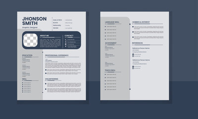 Clean modern and beautiful professional CV / Resume Vector Template  design for Business Job Applications, Minimalist resume template, multipurpose resume. 
Elegant stylish design- vector minimalist