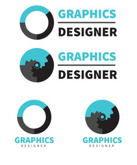 a modern symbol abstract circle flat logo for web developer