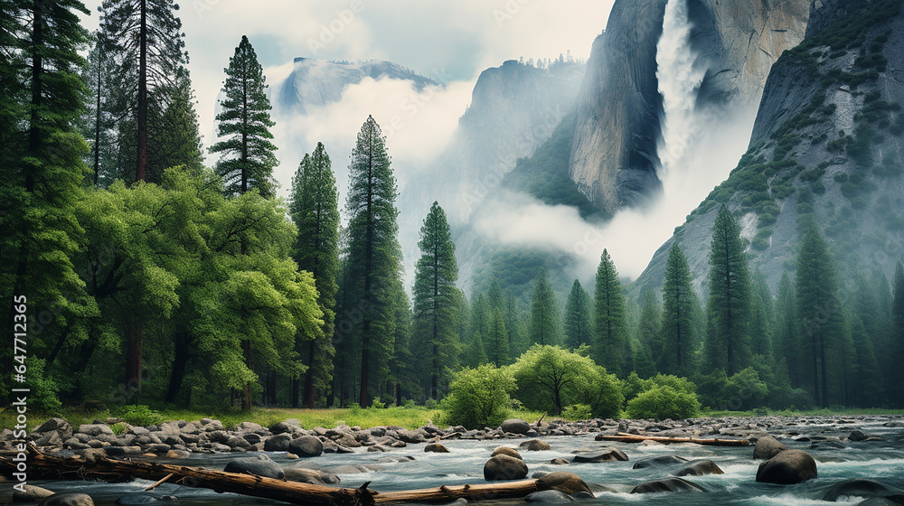 Wall mural lindo lugar Parque Nacional de Yosemite