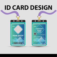 Modern Identity Minimalist Corporate Professional ID Card Vector Design Template For Your Company Employee And Other.