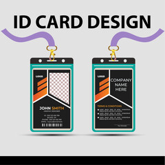 Modern Identity Minimalist Corporate Professional ID Card Vector Design Template For Your Company Employee And Other.