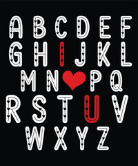 Valentine alphabet svg