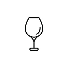 Wine glass line icon isolated on white background