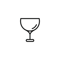 Wine glass line icon isolated on white background
