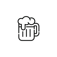 Beer line icon isolated on white background