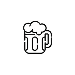 Beer line icon isolated on white background