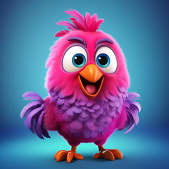 Fototapeta premium 3d cute cartoon hen monster realistic 3d monster 